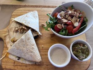 Vegan quesadilla  at Earth Shop and Cafe in Carvoeiro