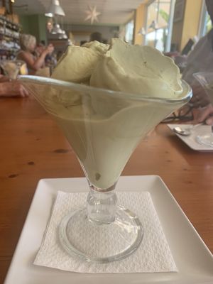 Vegan pistachio ice cream  at Earth Shop and Cafe in Carvoeiro