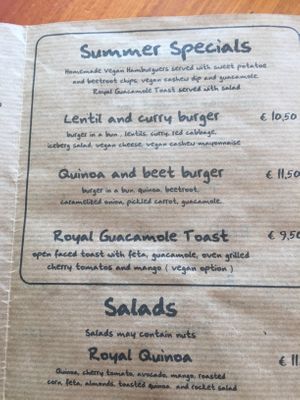 Vegan menu🌱 at Earth Shop and Cafe in Carvoeiro