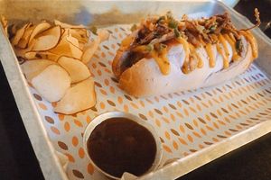 Vegan dog at Mooo in Recife