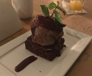 Brownie with ice cream at Mooo in Recife