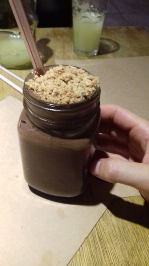 Vegan Chocolate Milkshake with Pacoquita (peanuts) at Mooo in Recife