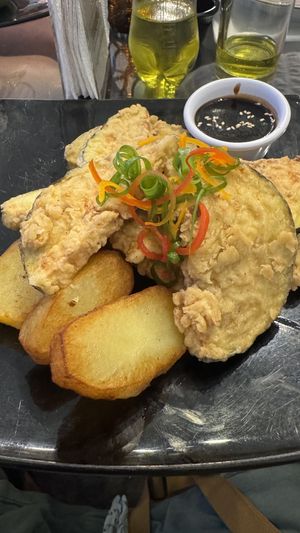 Crispy eggplant (vegetarian)   at Mamashana in Nazca