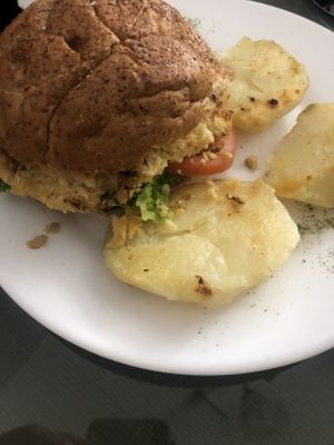 chick pea burger without cheese  at Mamashana in Nazca