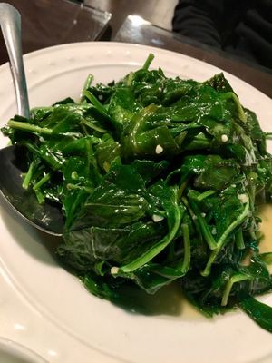 Sauteed Spinach at Oriental Gourmet Chinese in Pacific Grove