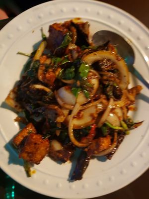 Tofu eggplant basil at Oriental Gourmet Chinese in Pacific Grove