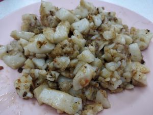 White carrot cake without eggs. They don't serve black one at Jixiang Vegetarian in West Singapore