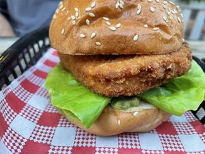 Vegan Nueva Espana (chicken sandwich )  at The Hold in Manly