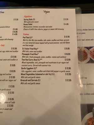 Ask for separate vegan menu. So handy to have!  at Yellow Ginger in Greenville