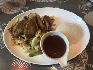 Shanghai style with Sweet and Sour Sauce at Asia-Chay Vegan Cuisine in Bottrop