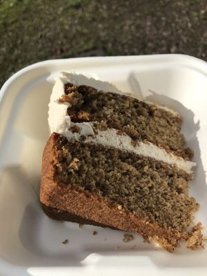 Coffee and walnut cake (takeaway) at The Planet Cafe in Taunton
