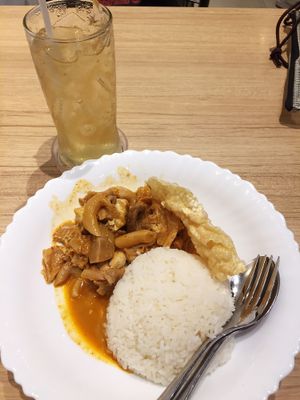 Vegetarian curry tofu / mushrooms with rice  at Koko Thai & Vegetarian Cuisine in Bangkok