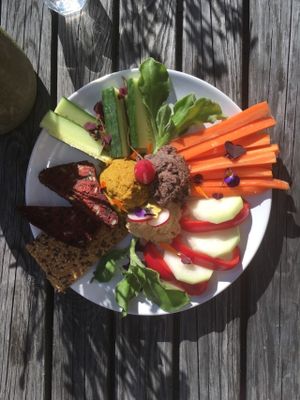 Hummus plate at Cafe Samt in Enkoeping