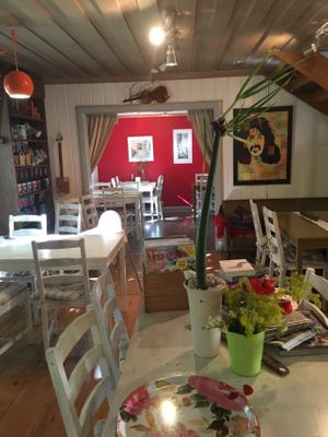 ...and indoor seating too! at Cafe Samt in Enkoeping