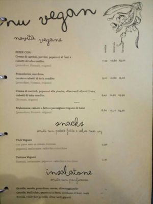 menu at Black Star in San Dona Di Piave