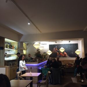 inside at Hum Vegan Cuisine in Berlin