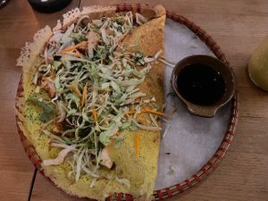 Banh Xeo (crispy pancake starter) at Hum Vegan Cuisine in Berlin
