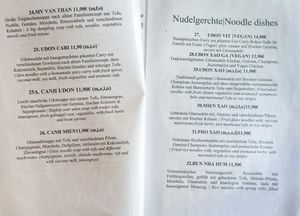 Menu page at Hum Vegan Cuisine at Hum Vegan Cuisine in Berlin