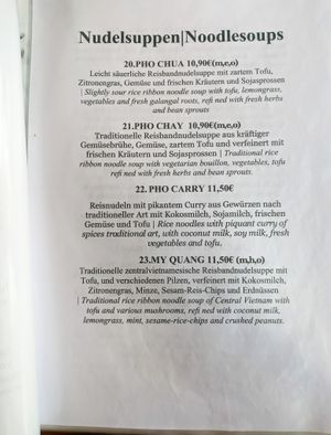 Menu page at Hum Vegan Cuisine at Hum Vegan Cuisine in Berlin