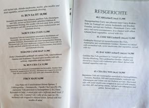 Menu page at Hum Vegan Cuisine at Hum Vegan Cuisine in Berlin