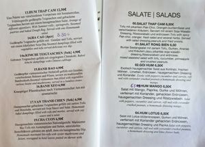 Menu page at Hum Vegan Cuisine at Hum Vegan Cuisine in Berlin