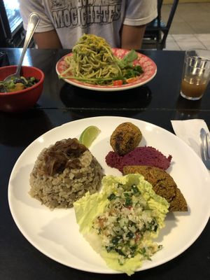 Hummus and Kibe and pesto were SO GOOD  at SuBte Vegan in Sao Paulo