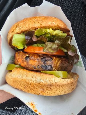 The chipotle black bean burger is on point at Next Level Burger - Lake Oswego in Lake Oswego