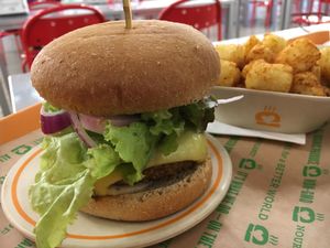 Standard burger with tots at Next Level Burger - Lake Oswego in Lake Oswego
