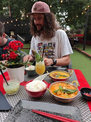 red curry with added tofu & jasmin rice at Tai Boh in Tallinn