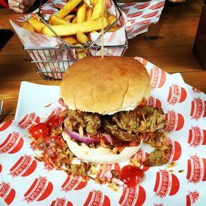 Vegan Seitan chicken burger!  at Steak Cattle & Roll - Sauchiehall St in Glasgow