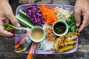 Rice roll ups at The Shady Shack in Canggu