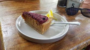 Vanila rasberry raw cake at The Shady Shack in Canggu