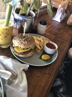 Vegan cheeseburger  at The Shady Shack in Canggu