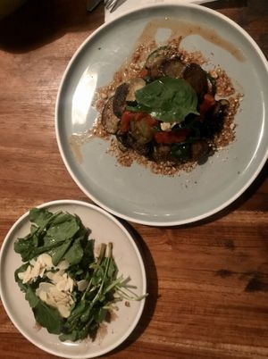 Tasty vegan lasagne at The Shady Shack in Canggu