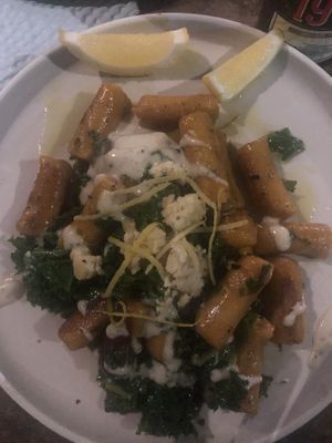 Pillow talk - sweet potato gnocchi with kale and vegan feta at The Shady Shack in Canggu