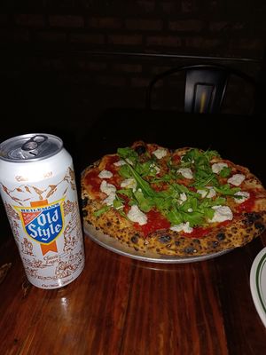 Old style and vegan pizza at Paulie Gee's in Chicago