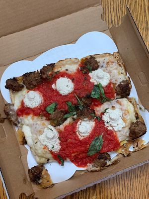 Vegan Detroit-style pizza!  at Paulie Gee's in Chicago