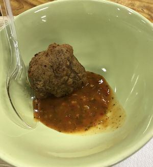 Spinach dumpling with homemade chilli sauce at Zionly Manna in South East London