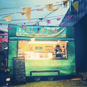 The ital fresh food truck! Based in District's back yard - plenty of outdoor seating and loads more cosy tables indoors, where a bar stocked with rum punch, juices and red stripe awaits! at ItalFresh in Liverpool