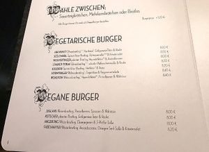 Auswahl an vegetarischen & veganen Burger at Hans im Glück in Mainz