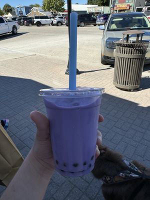Taro bubble tea with almond milk 💜  at Taste of Asia in Mackinaw City