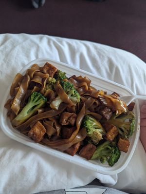 Pad see ew, veganized(no egg) at Taste of Asia in Mackinaw City