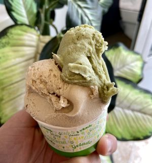 Hazelnut and pistachio 🍦 at Heladeria La Nativa in Fuerteventura