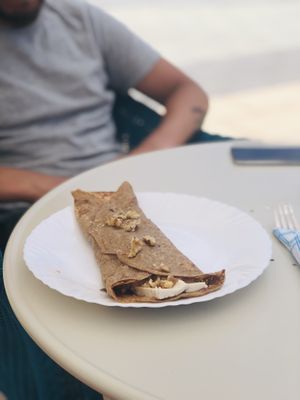 Tofu and nuts crepes (not very well seasoned 🙁) at Heladeria La Nativa in Fuerteventura