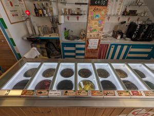 A Great range of home-made vegan ice cream flavours. at Heladeria La Nativa in Fuerteventura