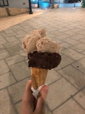 Chocolate and walnut  at Heladeria La Nativa in Fuerteventura