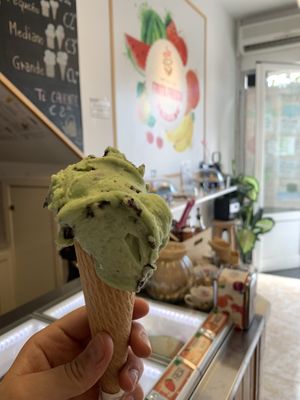 Best (only) vegan mint choc chip ice cream I’ve ever had. I had missed having non-fruit flavored ice-cream. Very excited to try more flavours! at Heladeria La Nativa in Fuerteventura