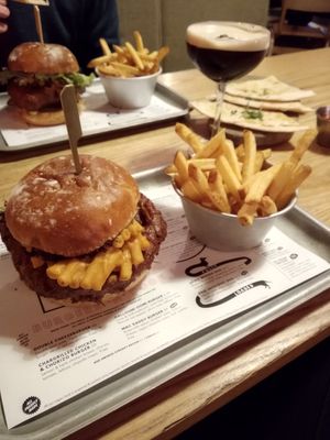 Vegan mac n cheese burger at The Deaf Institute Bar and Kitchen in Manchester