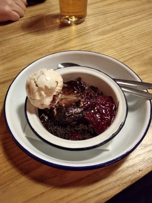 Vegan brownie at The Deaf Institute Bar and Kitchen in Manchester