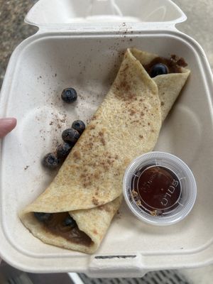 The cocoa berry crepe to go. Very tasty!   at Country Organics in Redding